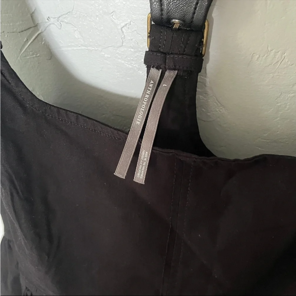 Anthropologie Black Buckle Racer Back Babydoll Halter Tank Top Babydoll Large - Picture 6 of 9